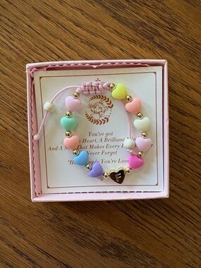 Kids Letter “F” Heart Bracelet - New in Box